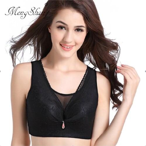 New pattern Lace back Super-large sexy bra DE Large Size Anti-Running Adjustment Type Five-row fat mm bra with steel ring