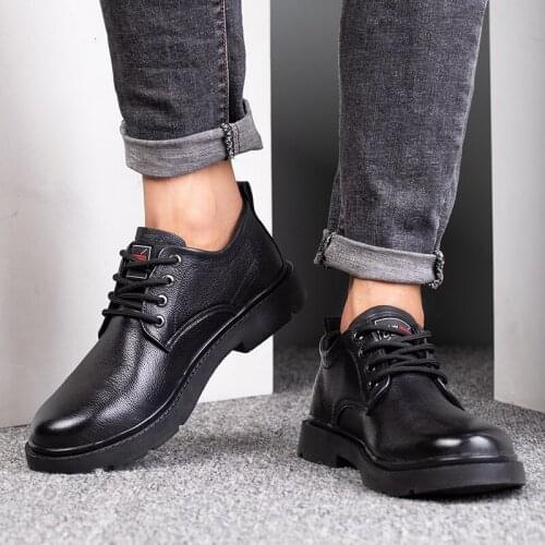 Top Quality Men Leisure Big Size Safety Boots Natural Leather Steel Toe Caps Work Shoes Platform Worker Welding Security Boot