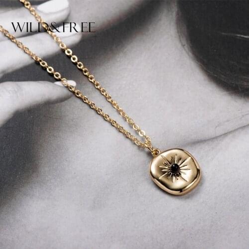 Wild&Free Women Pendant Necklace Gold Color Irregular Geometric Necklace & Pendients Fashion Jewelry Collar Necklaces Gift