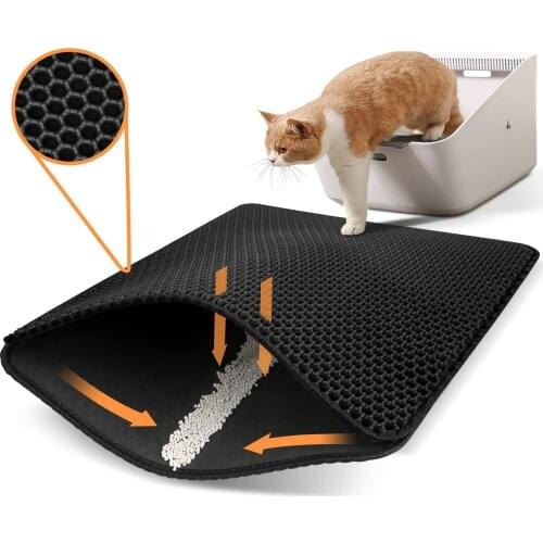 Pet Cat Litter Mat Double Layer Waterproof Litter Cat Pads For Cats House Super Light Easy To Clean and Carry Smooth Surface