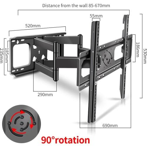 55"-90" Articulating 6 Arm Plasma TV Wall Mount Full Motion Tilt Bracket TV Support Soporte Stand Holder Frame 360 Swivel DY5590
