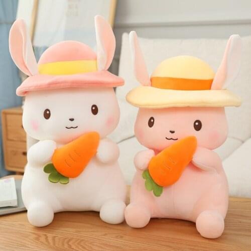 Cute Rabbit Holding Carrot Plush Toys Kawaii Bunny Dolls Stuffed Soft Animal Toy for Child Kids Birthday Gift Rabit Plushie