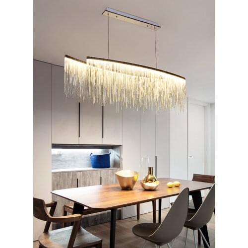 Modern Nordic tassel restaurant luxury chandelier designer decorative luxury hotel engineering chain living room art lighting