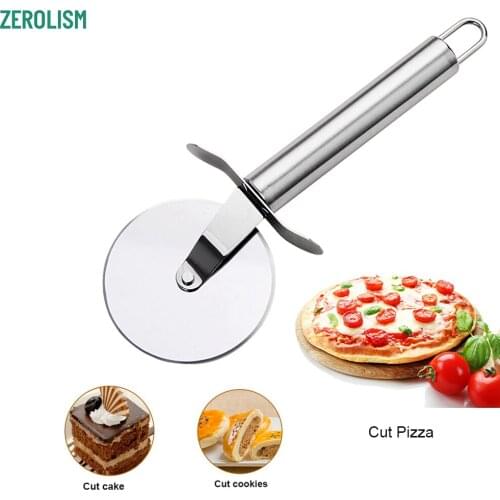 Round Pizza Cutter Stainless Steel Cake Knife Tools Wheels Scissors Ideal for Pies Waffles and Dough Cookies