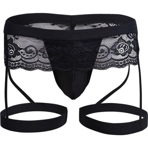 Mens Sexy Underwear Lace Gay Panties Enhance Pouch Underpants Sexy Lace Sissy Seamless Enhance Pouch Bikini Cuecas Masculinas