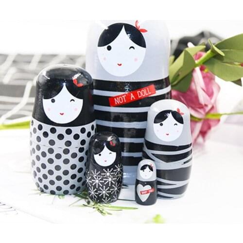 5Pcs/Set Babushka Doll Smooth Edge Multi-purpose Clear Lines Traditional Babushka Doll for Souvenir