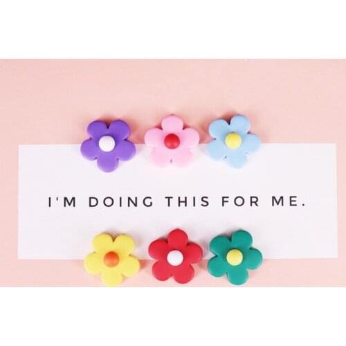 6Pcs/Pack Magnet Sticker Multicolors Multi Purpose Resin Cute Flower Refrigerator Magnets Home Wedding Decoration