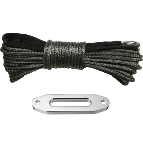 8mm x 20m Synthetic Rope With 12000lbs Fairlead,Boat WInch Rope,ATV Winch Cable,Off Road Rope,Synthetic Rope Winch