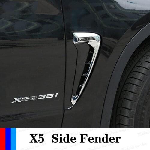 Shark Gills Side Fender Vent Decoration 3D Stickers Auto Accessories CarStyling For BMW Xdrive Emblem Logo X5 F15 X5M F85 LOGO