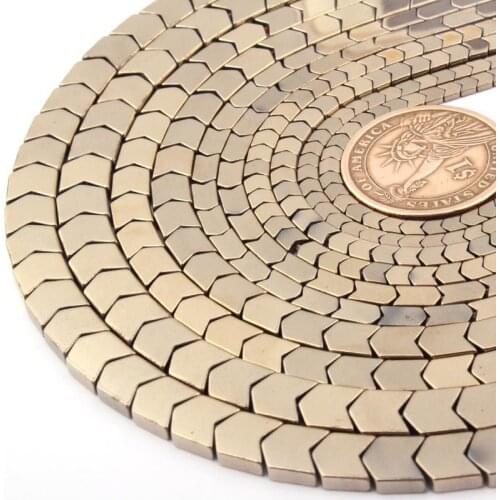 Natural Hematite Pyrite Color V Shape 3/4/6x8/8mm Loose Stone Beads For DIY Necklace Bracelet Jewelry Making 15" Free Shipping