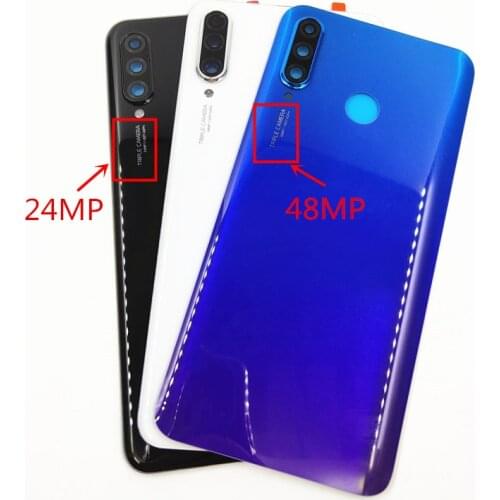 Original Glass Rear Housing Cover For Huawei P30 Lite 24MP/48MP Back Door Replacement Hard Battery Case Nova 4e With Camera Lens