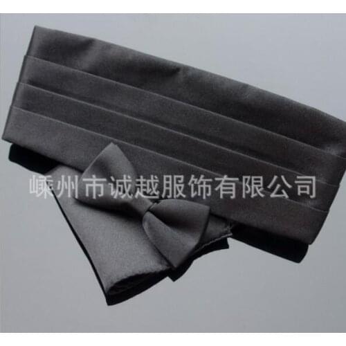 8-color childrens dress waistband bowtie pocket towel men girdle with bowtie cufflinks fashion Slim Wedding Men Suit bowtie
