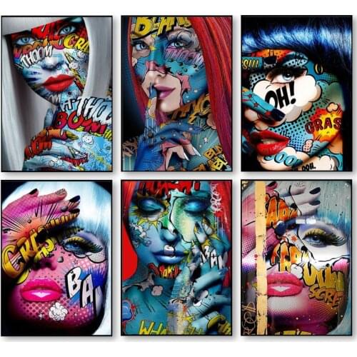Graffiti Art of Girls Canvas Paintings on the Wall Art Posters And Prints Abstract Street Art Picture For Living Room Wall Decor