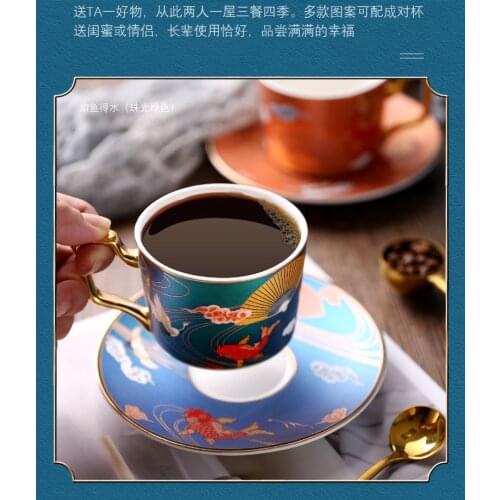 Ceramic Coffee Cup European Light Luxury Coffee Set Set Exquisite Cup and Saucer Cute Coffee Mugs and Cups