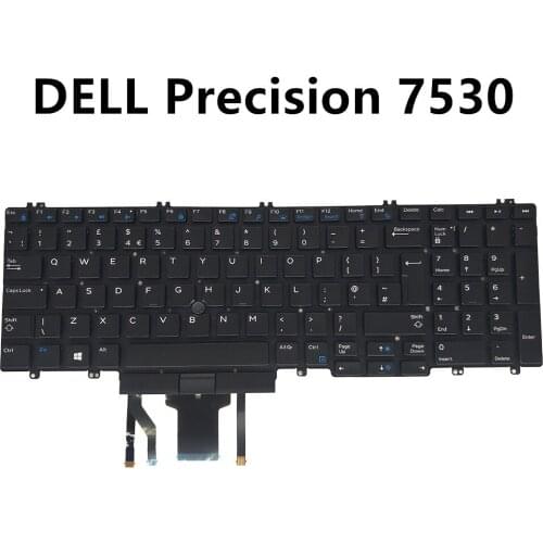 UK backlit keyboard for Dell precision 15 7530 17 7730 GB British EU black Replacement keyboards Notebook PC 0KRG22 DLM17H8 new