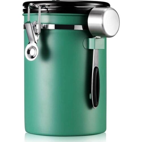 Coffee Storage Container -Stainless Steel Airtight Canisters Kitchen Storage Jar for Coffee Beans/Tea/Sugar/Cookie 1.8L