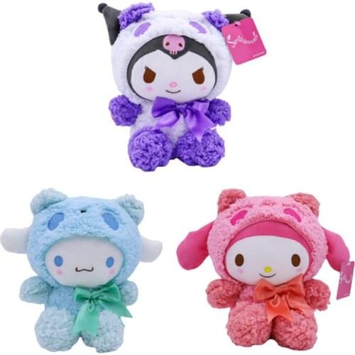 22Cm Cartoon Kuromi Cinnamoroll Melody Kawaii Plush Doll Stuffed Toys Cut Anime Periphery Doll Toy for Girl Halloween Gift Kids