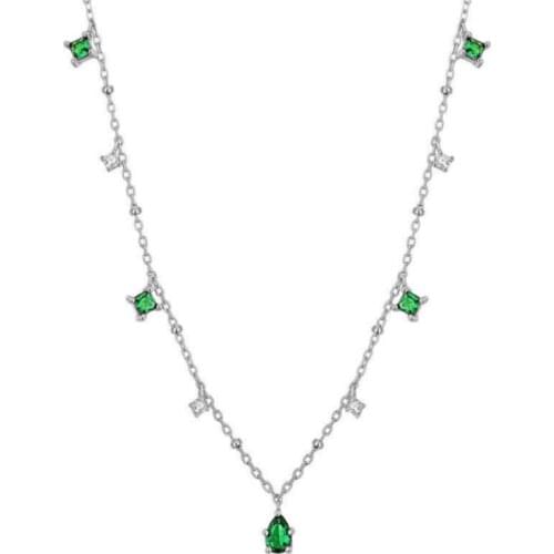 Fashion Crystal Tassel Geometric Bead Link Chain Pendant Necklace Jewelry For Women Accessories dz128