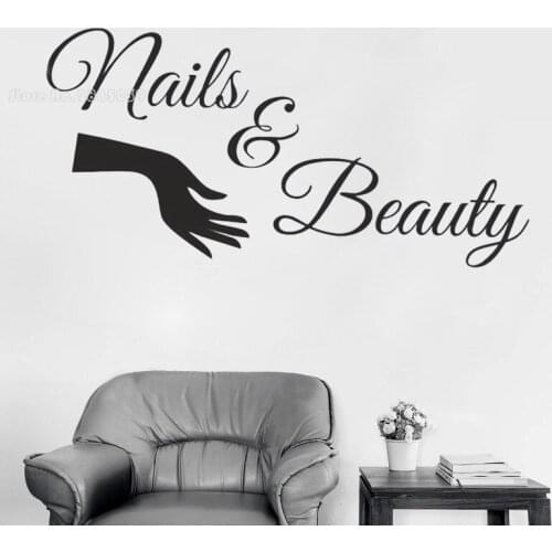 Fashion Nails Salon Design Vinyl Wall Decal Wall Stickers Interior Manicure for Salon Decoration Mural Beauty Salon Decor LL006