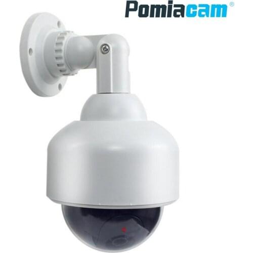 P2100 Dummy Fake Surveillance Security CCTV Dome Camera Simulation DUMMY FAKE CAMERA for Indoor Outdoor use with Red LED Light