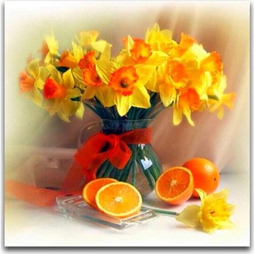 Colored Flowers DIY Embroidery Cross Stitch 11CT Kits Craft Needlework Set Cotton Thread Printed Canvas Home Sell