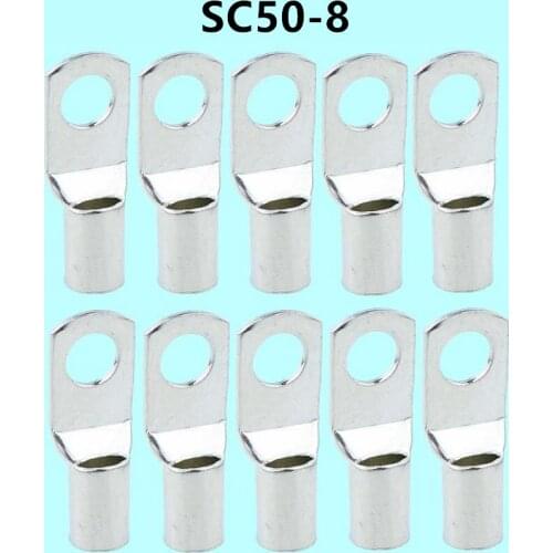Brand new SC50-8 Bolt Hole Tinned Copper Cable lugs Terminals set Wire terminals connector