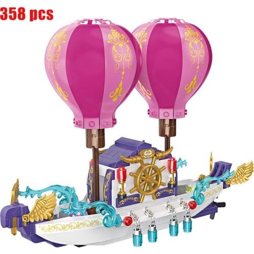 New magic spaceship fairy tale hot air balloon building block set building block movie model children girl toy children gift