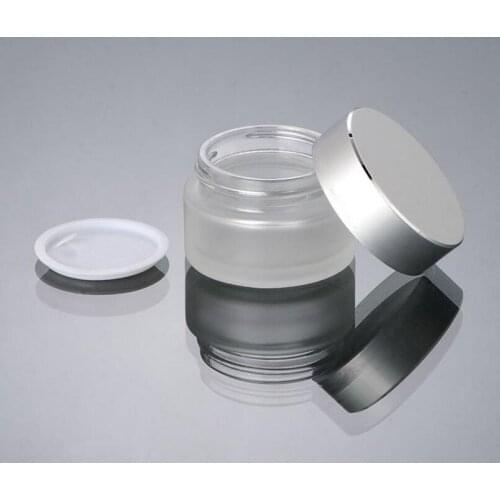 Wholesale 20G Frosted Glass Cream Jar 20ml Cosmetic Glass Packaging Container With Aluminum Cap