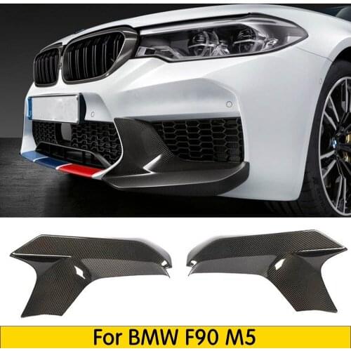 Front Splitter Pieces For BMW F90 M5 2018 2019 Carbon Fiber /FRP Front Corner Bumper Lip Spoiler Protector