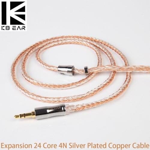 AK KBEAR Expansion 24 Core 4N Silver Plated Copper Upgraded Cable 2.5mm/3.5mm/4.4mm In Ear Earphone Cable BLON BL-01 BL-03 BL05S