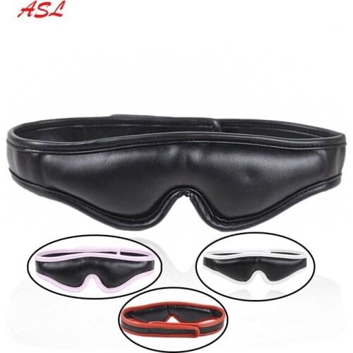 Unisex PU Leather Padded Sleeping Blindfold,Blackout Eye Mask Band Blinder Costume Masks, Sex Bondage Toys ,BDSM Roleplay