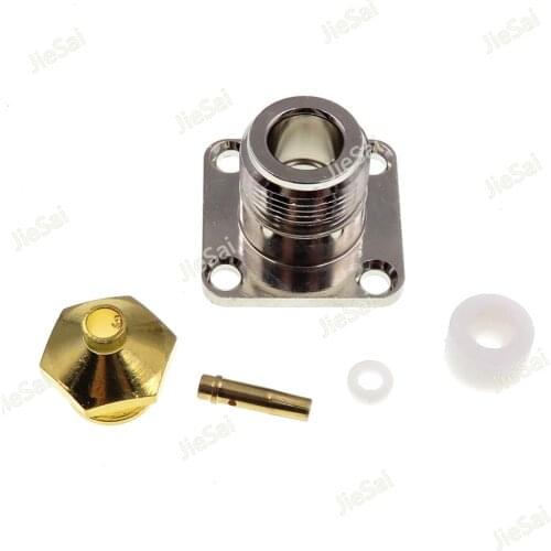 Gold Plating N Type Plug 4 Hole Crimp For RG402 RG141 RG405 Cable RF Coaxial Adapter Connector