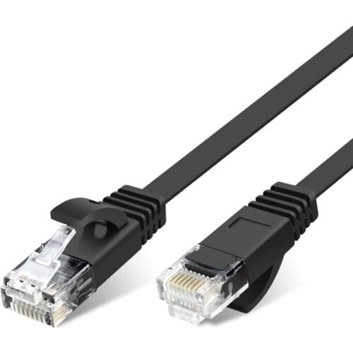 Pure copper wire CAT6 Flat UTP Ethernet Network Cable RJ45 Patch LAN cable black/white color 10m 15m 20m 30m