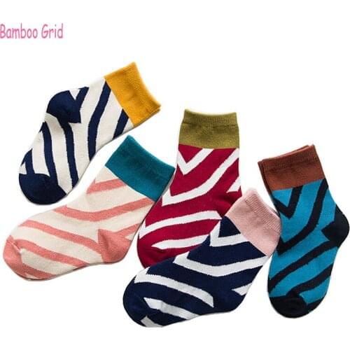 Autumn New High Quality Kids Socks Fashion Childrens Socks Comfortable Soft British style Boys Socks Girls Socks 5 paris / lot