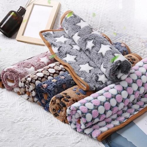 Comfortable Printing Cat Puppy Blanket Bed Mat Cushion Soft Thickened Pet Soft Fleece Pad Mat Home Rug Keep Warm Sleeping Cover