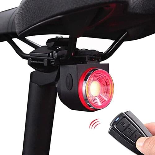 Smart Bike Taillight Wireless Remote Bicycle Motorcycle Antitheft Alarm Security Cycling Alarm Vibration Sensor Rear Brake Light