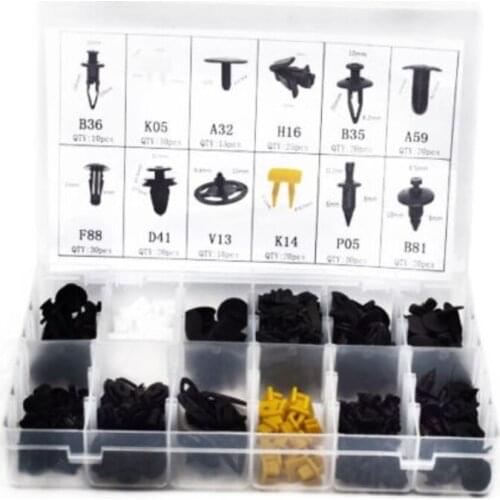 Uxcell 250 Pcs 12 Type Plastic Bumper Rivets Push Pin Moulding Clip Fastener