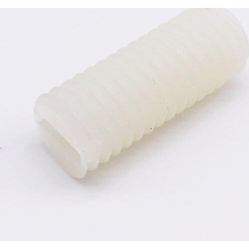 Wkooa M8 Slotted Nylon Set Screws Plastic Grub Screw Off-white Pack 100