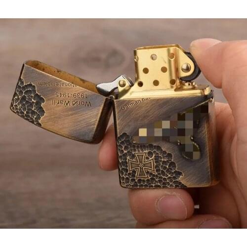 Zorro high-quality pure copper kerosene lighter welding old-fashioned retro grinding wheel nostalgic male gift