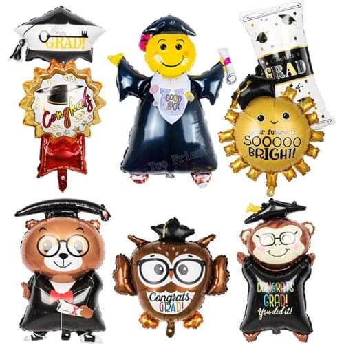 1pc giant congrats Graduation Doctor foil balloons bear grad ceremony Party decorations children air globos inflatable balls