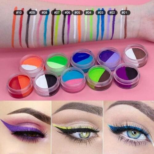 10 Colors Eyeliner Cream UV Light Neon Pastels Eyeliner Pastel-Black Light UV Reactive Glow In Dark Eyeliner Pigments Cosmetic