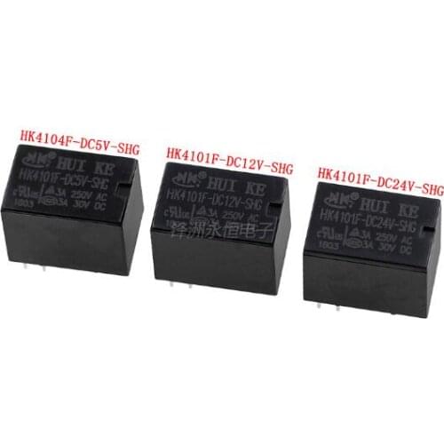 20pcs Relay HK4101F-DC5V-SHG HK4101F-DC12V-SHG HK4101F-DC24V-SHG 250V 3A relay 5 pin relay 5V/12V/24VDC relay