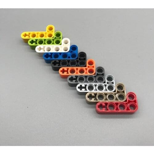 30pcs/lot technology Liftarm 4x2 Hole L Shape Compatible With ing 32140 technology Parts DIY Plastic Educational Toys For Kids