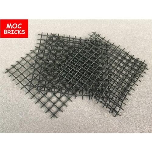 5pcs/lot MOC bricks DIY Black Soft Hunting fool 10X10 Mesh Nets Trap Rubber grid Educational Building Blocks figure kids gifts