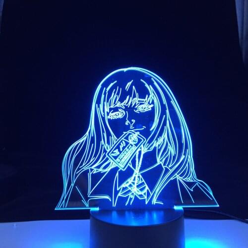 Anime Lamp Yumeko Jabami From Kakegurui Compulsive Gambler Gift for Bedroom Decor Nightlight Cute Japanese Waifu Led Night Light