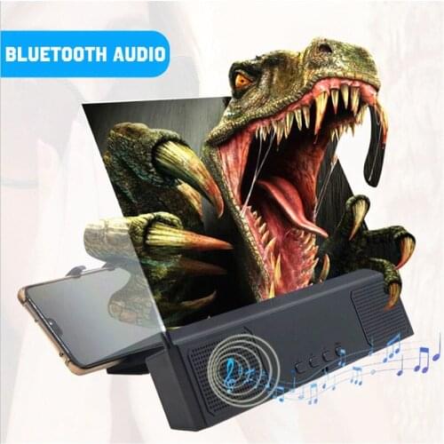 LS HD12 inch Mobile Screen Amplifier Holder Stand Enlarged Smartphone Movie Amplifying Projector Stand Bracket Bluetooth Speaker