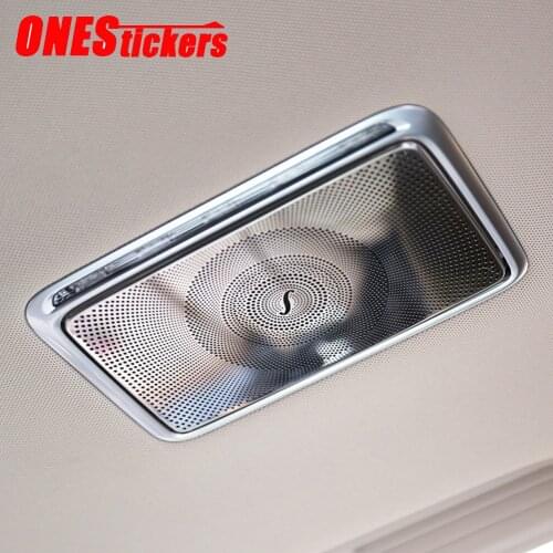 For Mercedes Benz C E S GLC Class W205 W213 W222 X253 Stainless Steel Car Accessories Rear Row Makeup Mirror Cover Trim Frame