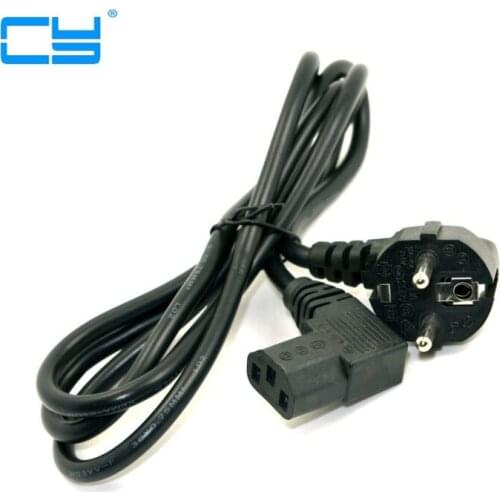 Europa UE europeia plug Nema 5-15 P para IEC C13 Plana Esquerda Angulada cabo adaptador cabo de alimentacao para LCD LED TV Wall