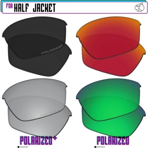 EZReplace Polarized Replacement Lenses for - Oakley Half Jacket Sunglasses - BkSrP Plus-RedGreenP