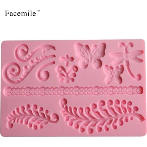 Facemile Ferns Shape Fondant and Gum Paste Silicone Mold Cake Edge Embosser Fondant Decorating Gift
